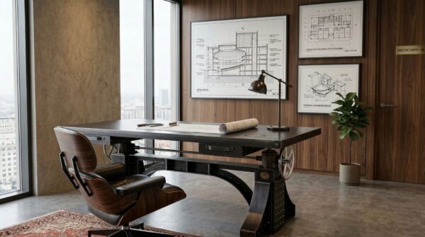 Bronx Crank Table Base with Steel Top — Product Shot