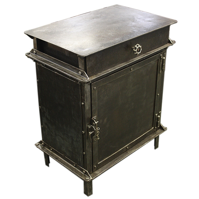 Antique SNCF French railway cabinet — the industrial storage cabinet that inspired Greg Hankerson's Ellis furniture line